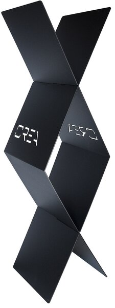 Portalegna per Camino da Interno 310x290x1180 cm in Acciaio Crea Rombo Alto Nero