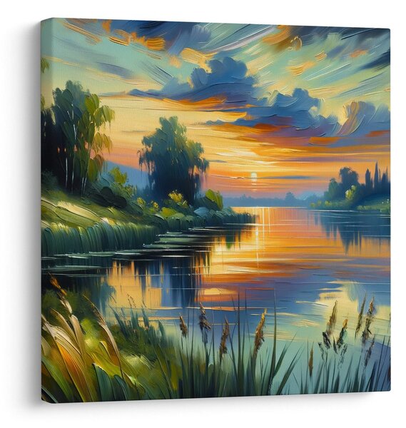 Quadro su tela – Serata pittoresca al lago
