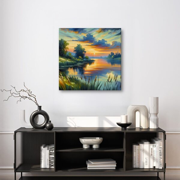 Quadro su tela – Serata pittoresca al lago