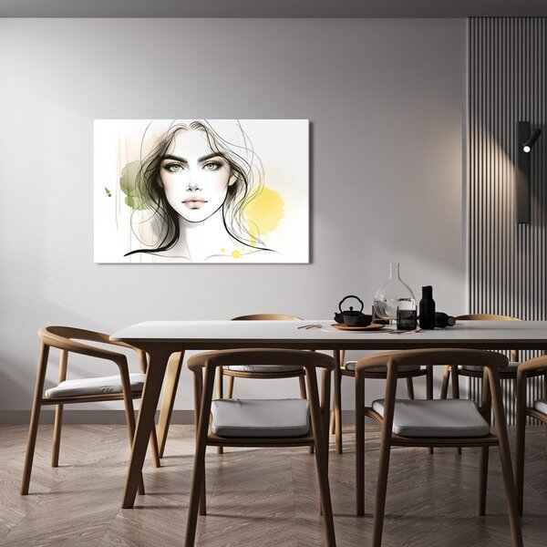 Quadro su tela – Volto affascinante ad acquerello