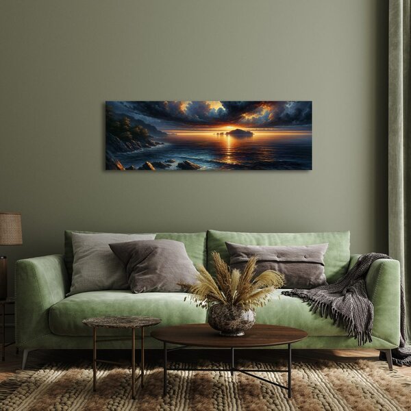 Quadro su tela – Luce dorata sull'acqua