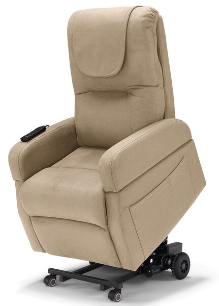 Poltrona Alzapersona Elettrica 3 motori 70x87x105 cm in Tessuto Diva Dubai Tortora