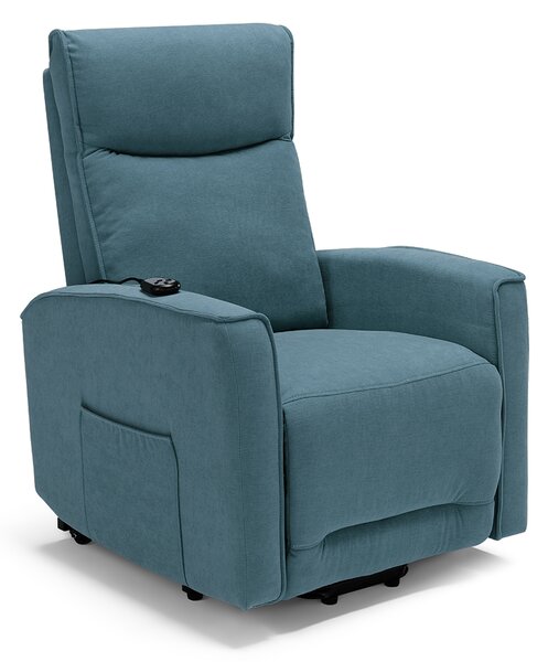 Poltrona Alzapersona Elettrica 2 motori 74x80x105 cm in Tessuto Londra Petrolio