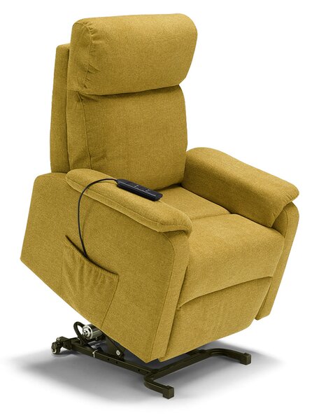 Poltrona Alzapersona Elettrica 2 motori 80x99x97 cm In Tessuto Jazz Denver Senape