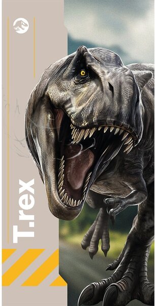 Asciugamano per bambini grigio in cotone 70x140 cm Jurassic World "Rebirth" – Jerry Fabrics