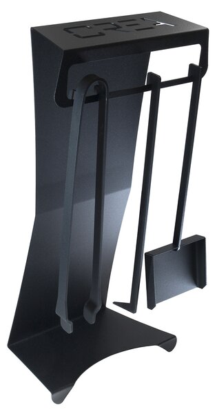 Set Camino 3 Pezzi con Supporto 290x185x600 cm in Acciaio Crea Puma Nero