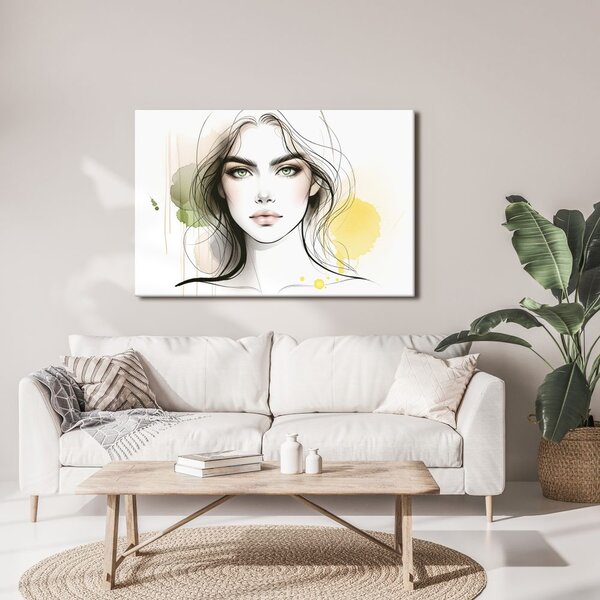 Quadro su tela – Volto affascinante ad acquerello
