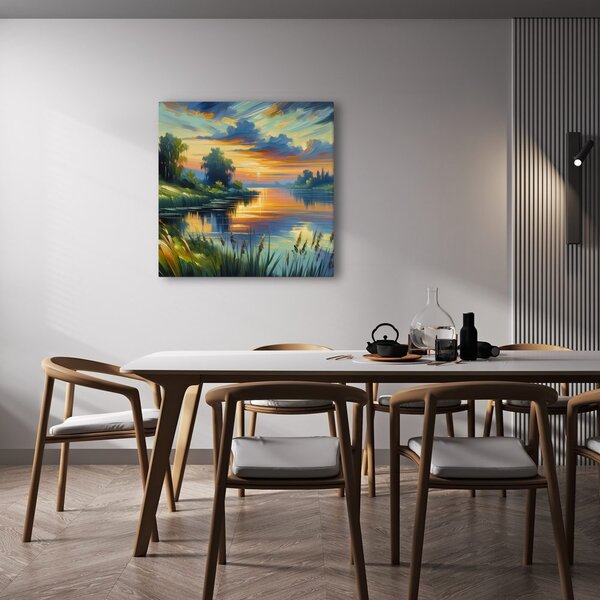 Quadro su tela – Serata pittoresca al lago