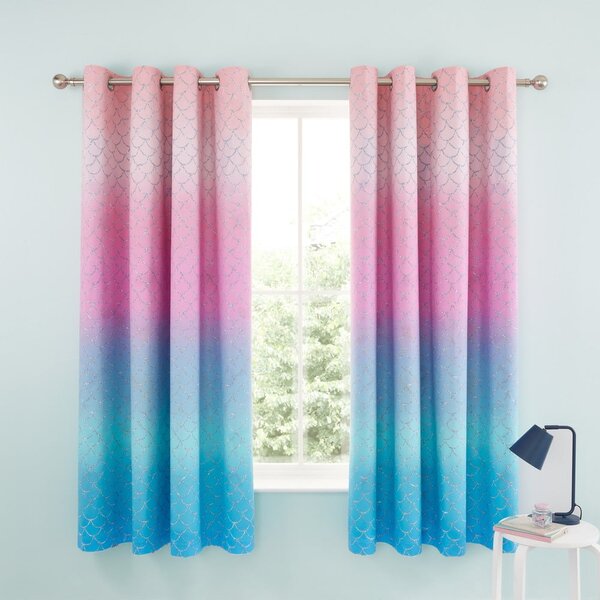 Tenda per bambini blu 2 pz 168x183 cm Mermaid – Catherine Lansfield