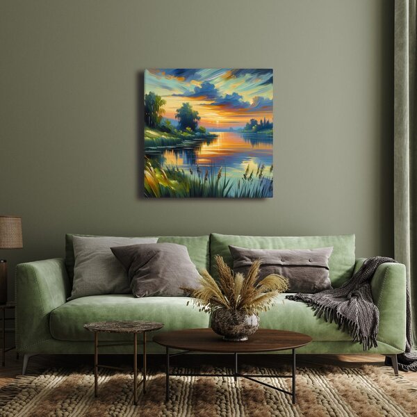 Quadro su tela – Serata pittoresca al lago