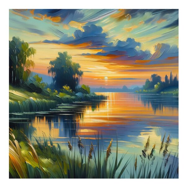 Quadro su tela – Serata pittoresca al lago