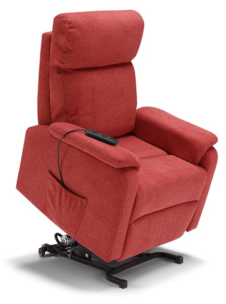 Poltrona Alzapersona Elettrica 2 motori 80x99x97 cm In Tessuto Jazz Denver Rossa