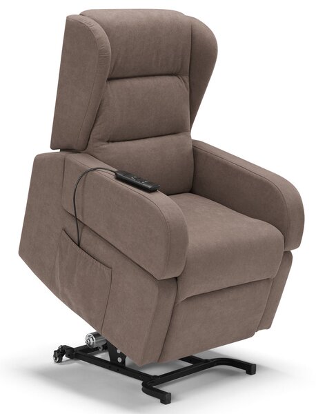 Poltrona Alzapersona Elettrica 71x79x106 cm in Tessuto Bilbao Fango