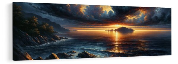 Quadro su tela – Luce dorata sull'acqua
