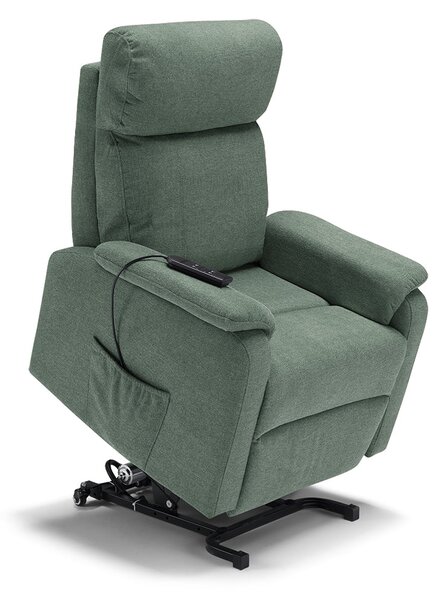 Poltrona Alzapersona Elettrica 2 motori 80x99x97 cm In Tessuto Jazz Denver Verde