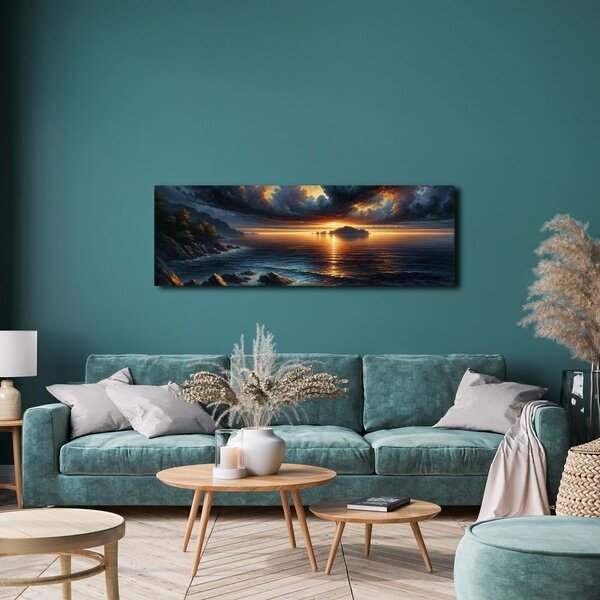 Quadro su tela – Luce dorata sull'acqua