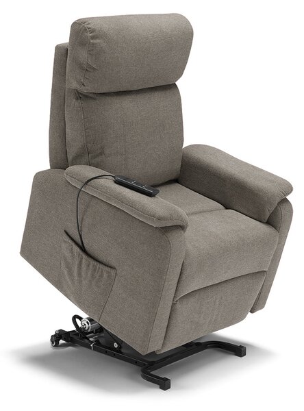 Poltrona Alzapersona Elettrica 2 motori 80x99x97 cm In Tessuto Jazz Denver Fango