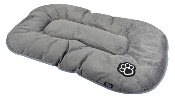 Cuccia grigia in camoscio per cane 87x55 cm Flakes – Love Story