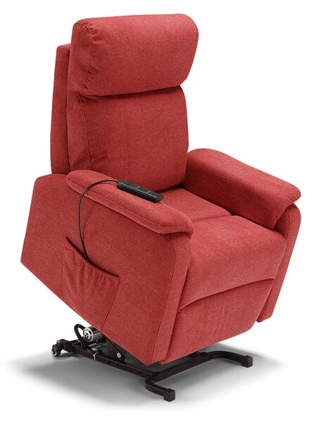 Poltrona Alzapersona Elettrica 2 motori 80x99x97 cm In Tessuto Jazz Denver Rossa