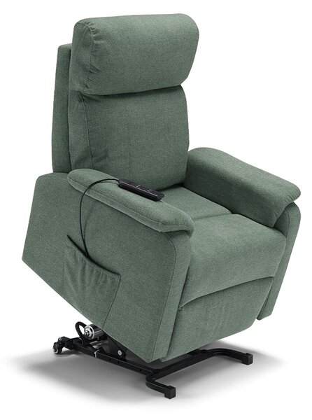 Poltrona Alzapersona Elettrica 2 motori 80x99x97 cm In Tessuto Jazz Denver Verde