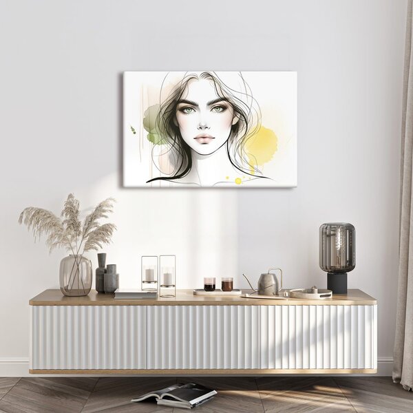 Quadro su tela – Volto affascinante ad acquerello