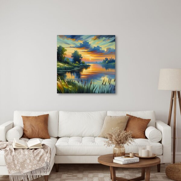 Quadro su tela – Serata pittoresca al lago