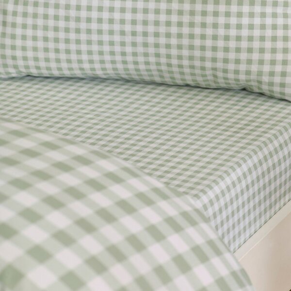 Set copripiumino e federa verde per letto singolo 135x200 cm Bamford Gingham Check – Catherine Lansfield