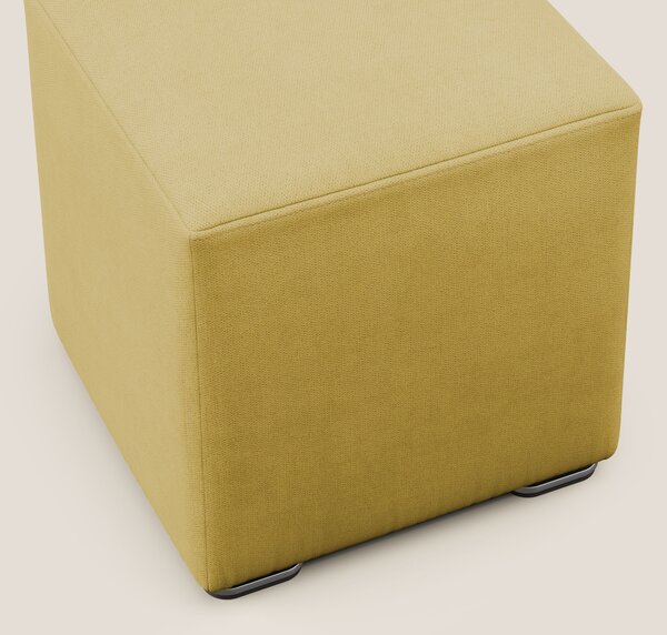 Cube pouf in tessuto morbido impermeabile T02 giallo
