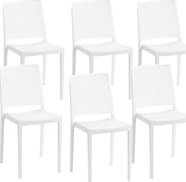 Set 6 Sedie 46x56x81 cm in Polipropilene Porto Bianca