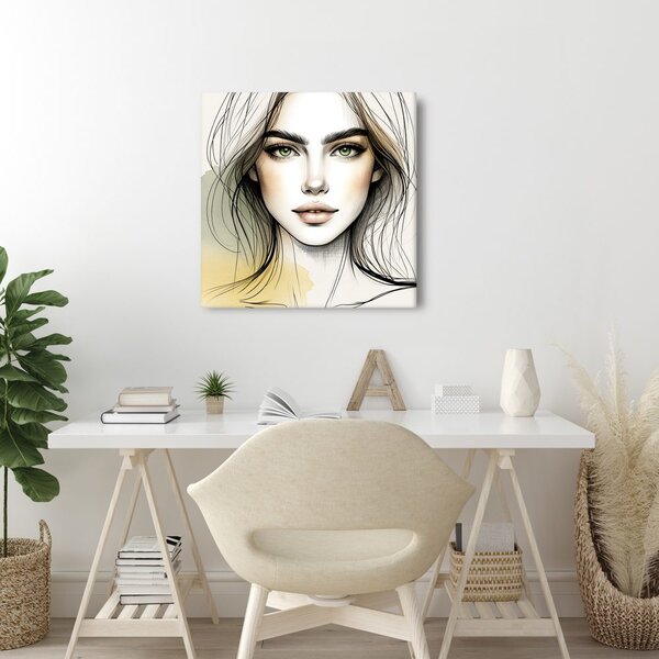 Quadro su tela – Viso femminile in toni delicati