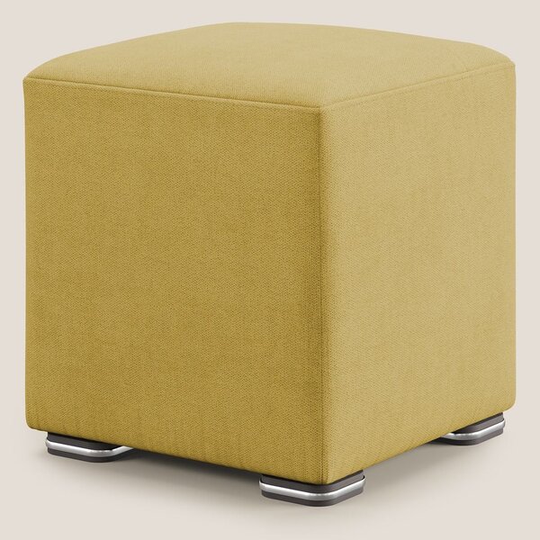 Cube pouf in tessuto morbido impermeabile T02 giallo
