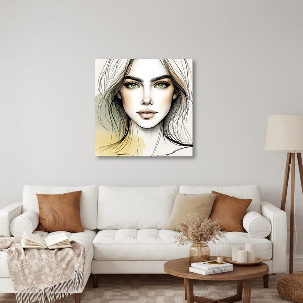 Quadro su tela – Viso femminile in toni delicati