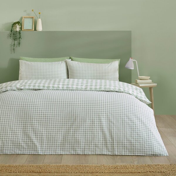 Set copripiumino e federa verde per letto singolo 135x200 cm Bamford Gingham Check – Catherine Lansfield