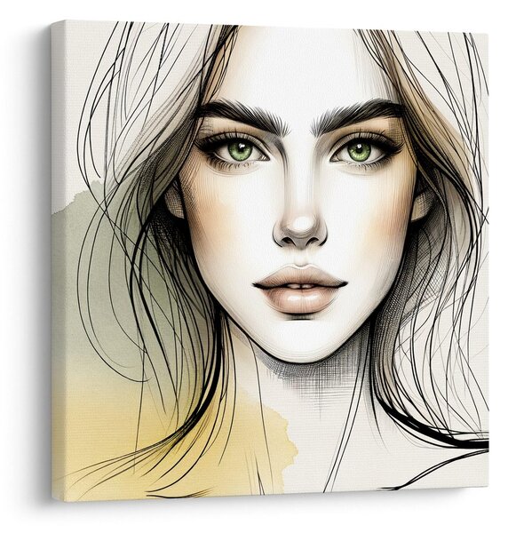Quadro su tela – Viso femminile in toni delicati