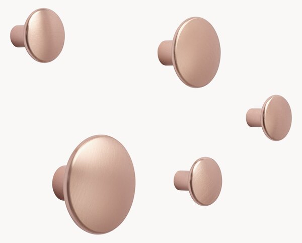 Set di 5 ganci da parete in alluminio Dots