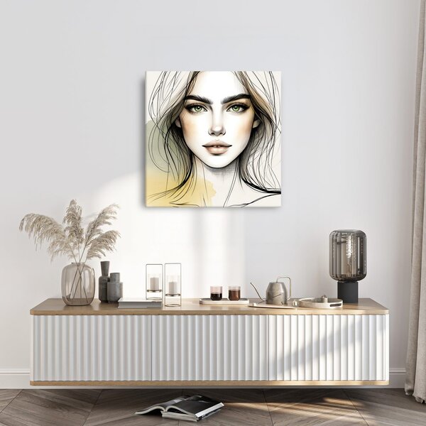 Quadro su tela – Viso femminile in toni delicati