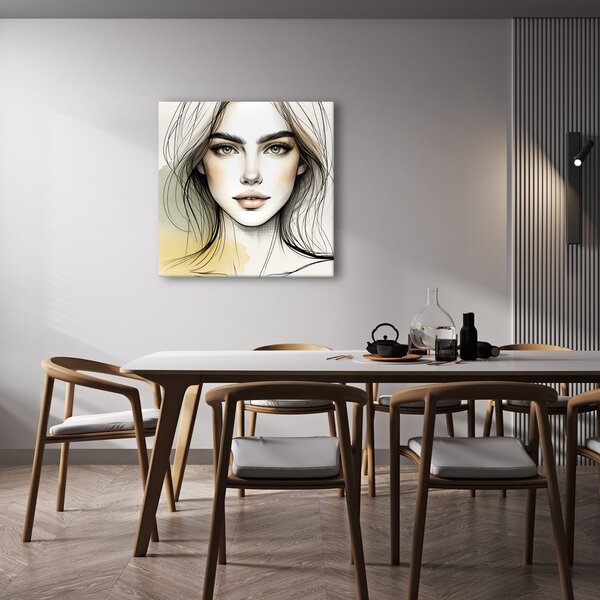 Quadro su tela – Viso femminile in toni delicati