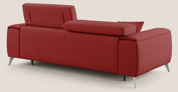 Fusion divano con sedute allungabili in tessuto smacchiabile T05 rosso