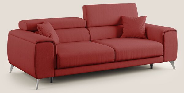 Fusion divano con sedute allungabili in tessuto smacchiabile T05 rosso