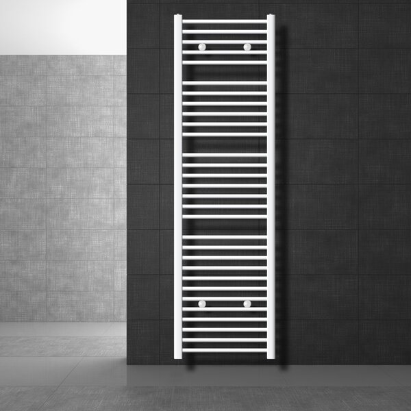 Radiatore da bagno LuxeBath - 500 x 1800 mm - bianco - diritto con attacco laterale - Radiatore scaldasalviette, senza elemento riscaldante