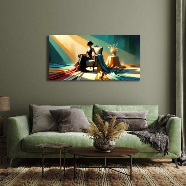 Quadro su tela – Donna in un tripudio di colori