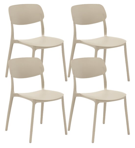 Set 4 Sedie 46x79x54 cm in Polipropilene Elodie Tortora