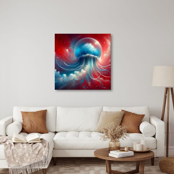 Quadro su tela – Medusa eterea tra le nuvole