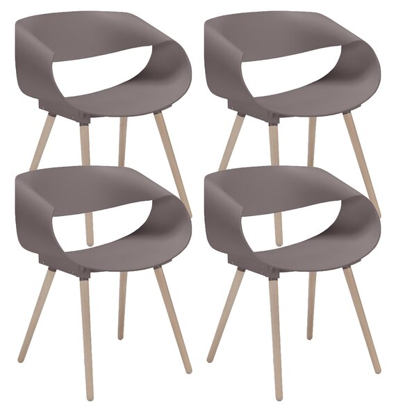 Set 4 Sedie 62x54x74 cm in Polipropilene Diletta Tortora