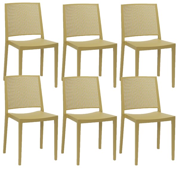 Set 6 Sedie 46x56x81 cm in Polipropilene Porto Senape