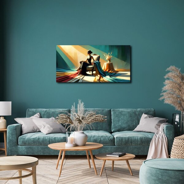 Quadro su tela – Donna in un tripudio di colori