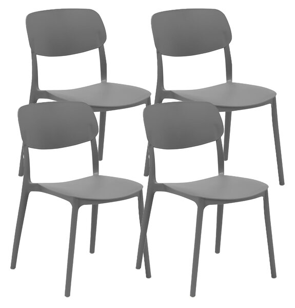 Set 4 Sedie 46x79x54 cm in Polipropilene Elodie Antracite