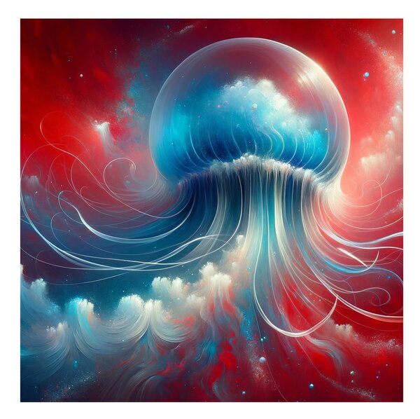Quadro su tela – Medusa eterea tra le nuvole