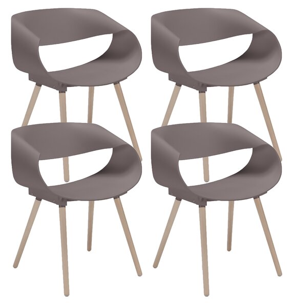 Set 4 Sedie 62x54x74 cm in Polipropilene Diletta Tortora