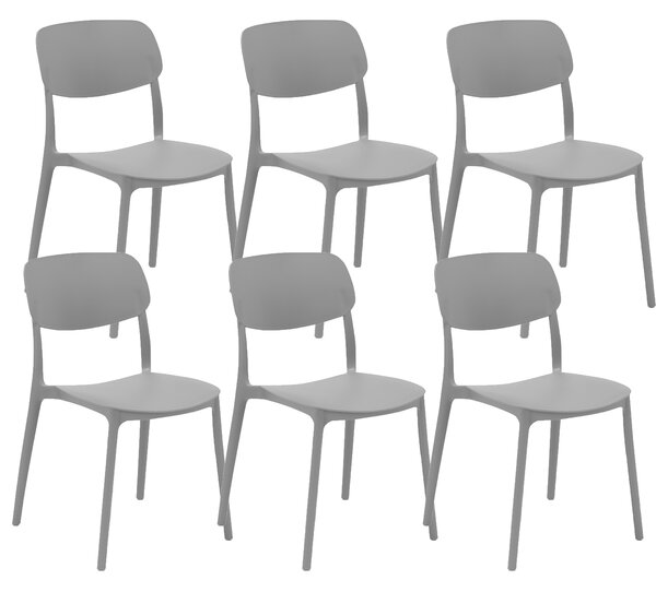 Set 6 Sedie 46x79x54 cm in Polipropilene Elodie Grigio Ice
